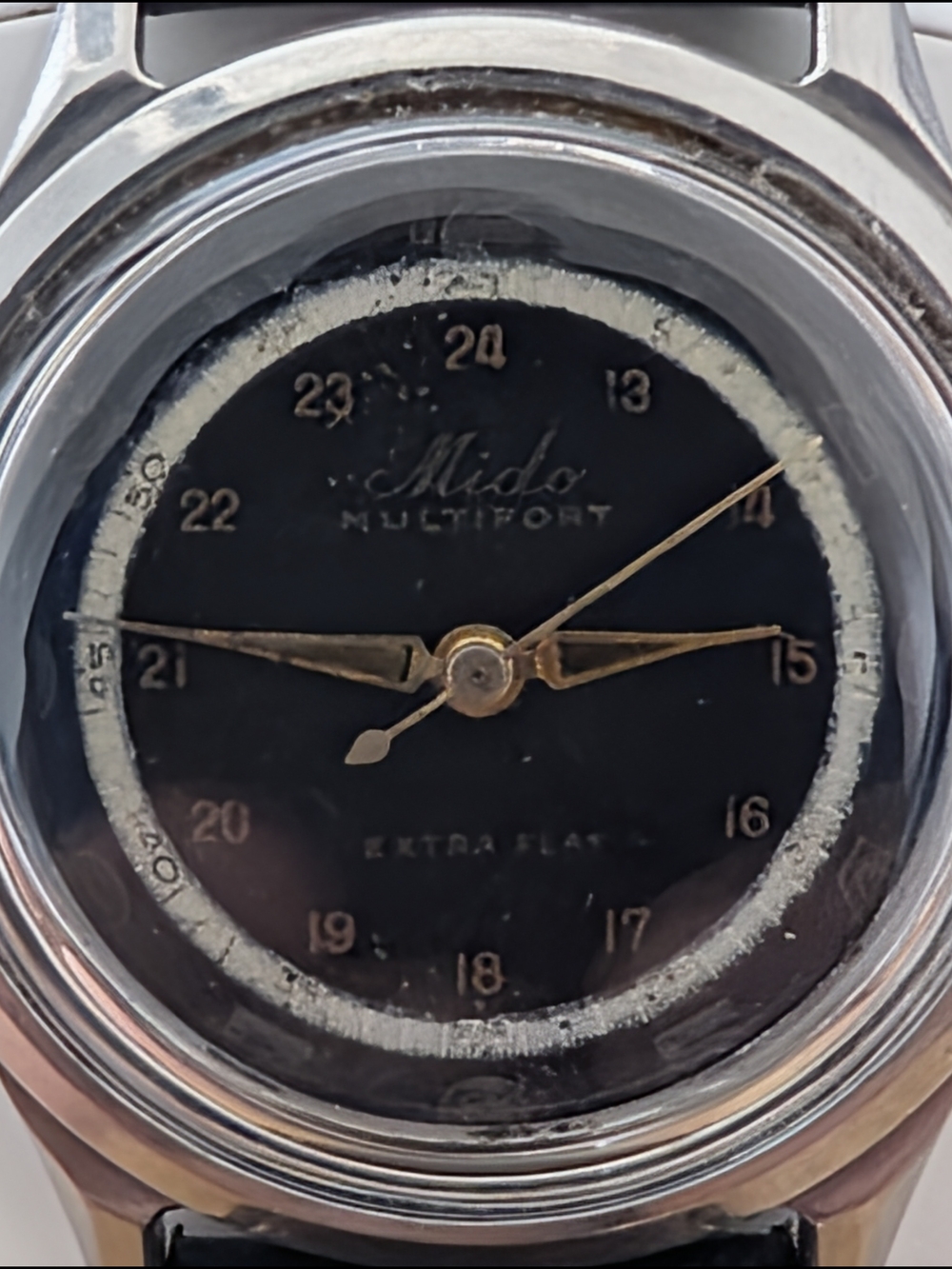 1930s Mido Multifort Extra Flat Rare Military Dial